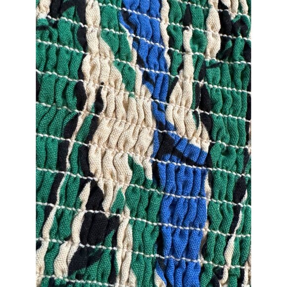NWOT Zara Womens XS Multicolor Abstract Print Smocked Crop Top Adjustable Straps - Picture 3 of 5